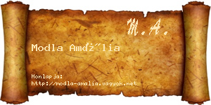 Modla Amália névjegykártya